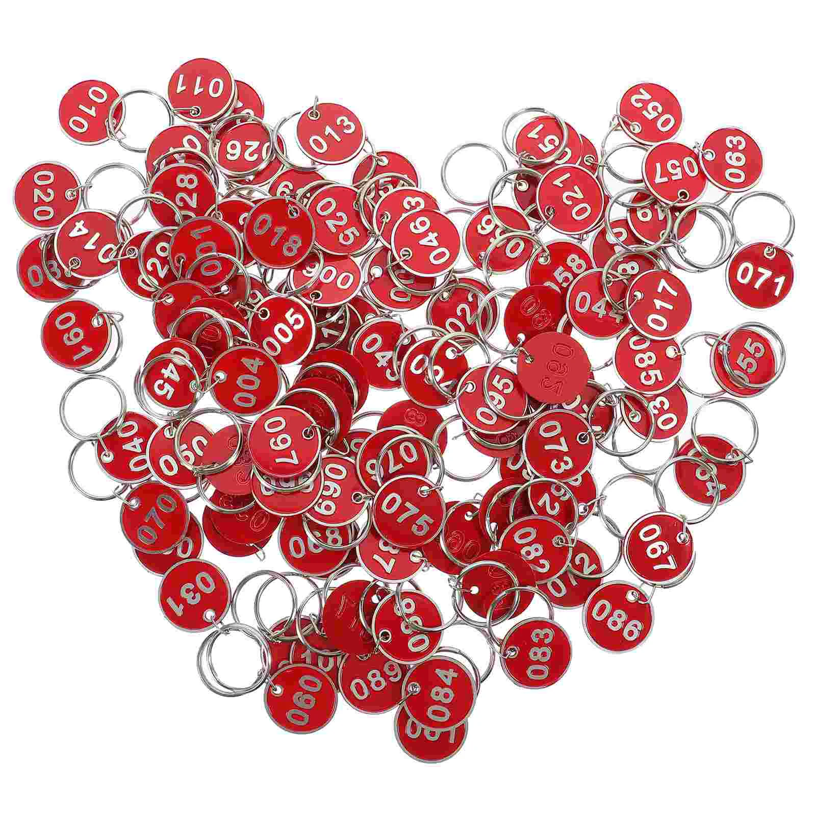 100 Pcs Hand Sign Listing Key Chain Tags with Labels Accessories Ring Numbered for Swimming Aluminum Alloy Rings