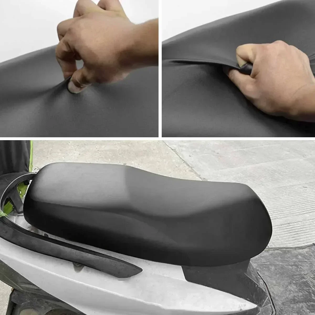 Motorcycle Seat Cover Elastic PU Leather Scooter Seat Waterproof Dust Protector Sun Cover Universal Motorcycle Seat Protector