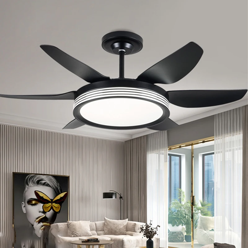 TYLA Fan Light Nordic LED Ceiling Fan Light Modern Minimalist Restaurant, Living Room, Bedroom Commercial Electric Fan