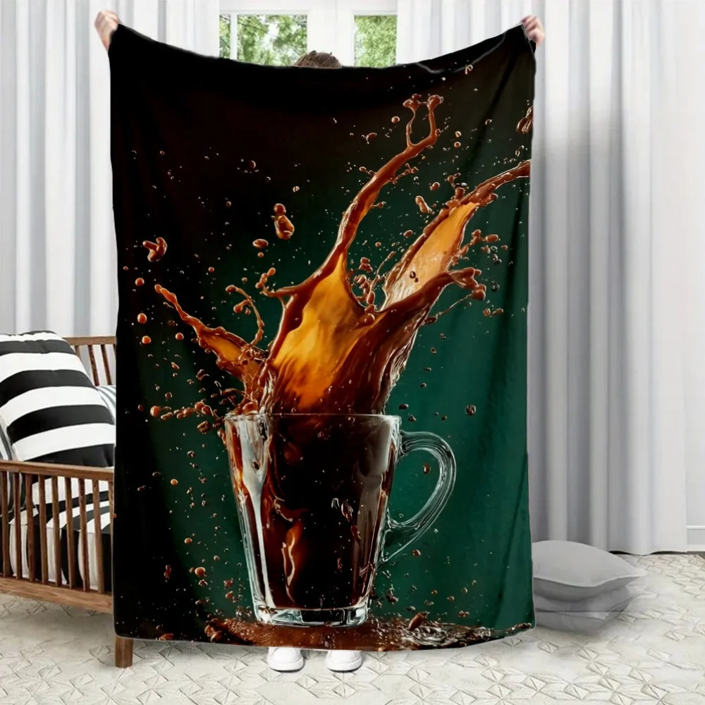 Modern spillage prevention design Flannel printed blanket suitable for all seasons suitable for living room office sofa travel