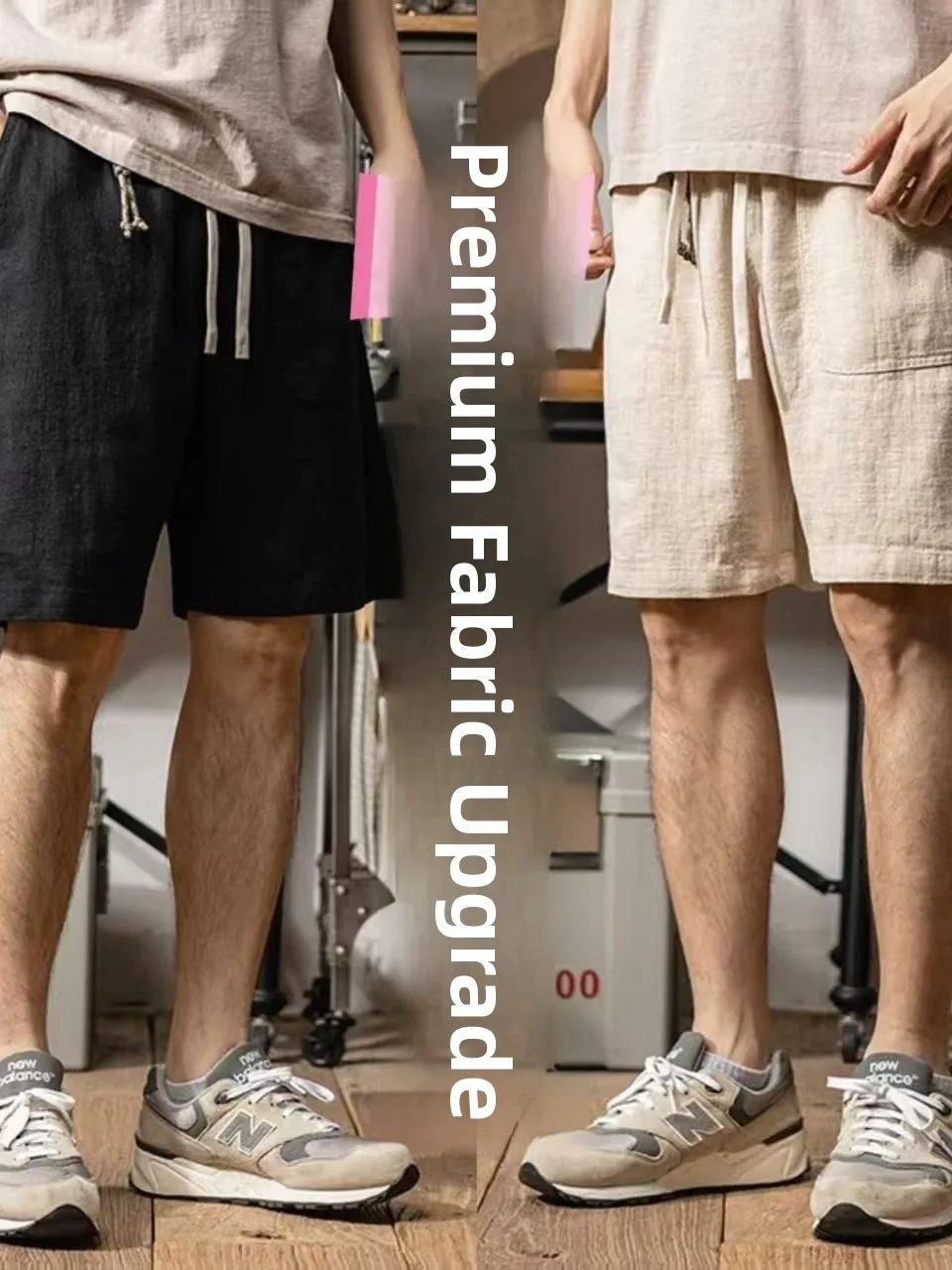

Men's Summer Lightweight Cotton Linen Workwear Shorts Loose Straight Leg Casual Versatile Mid-Length Pants Breathable Comfort...