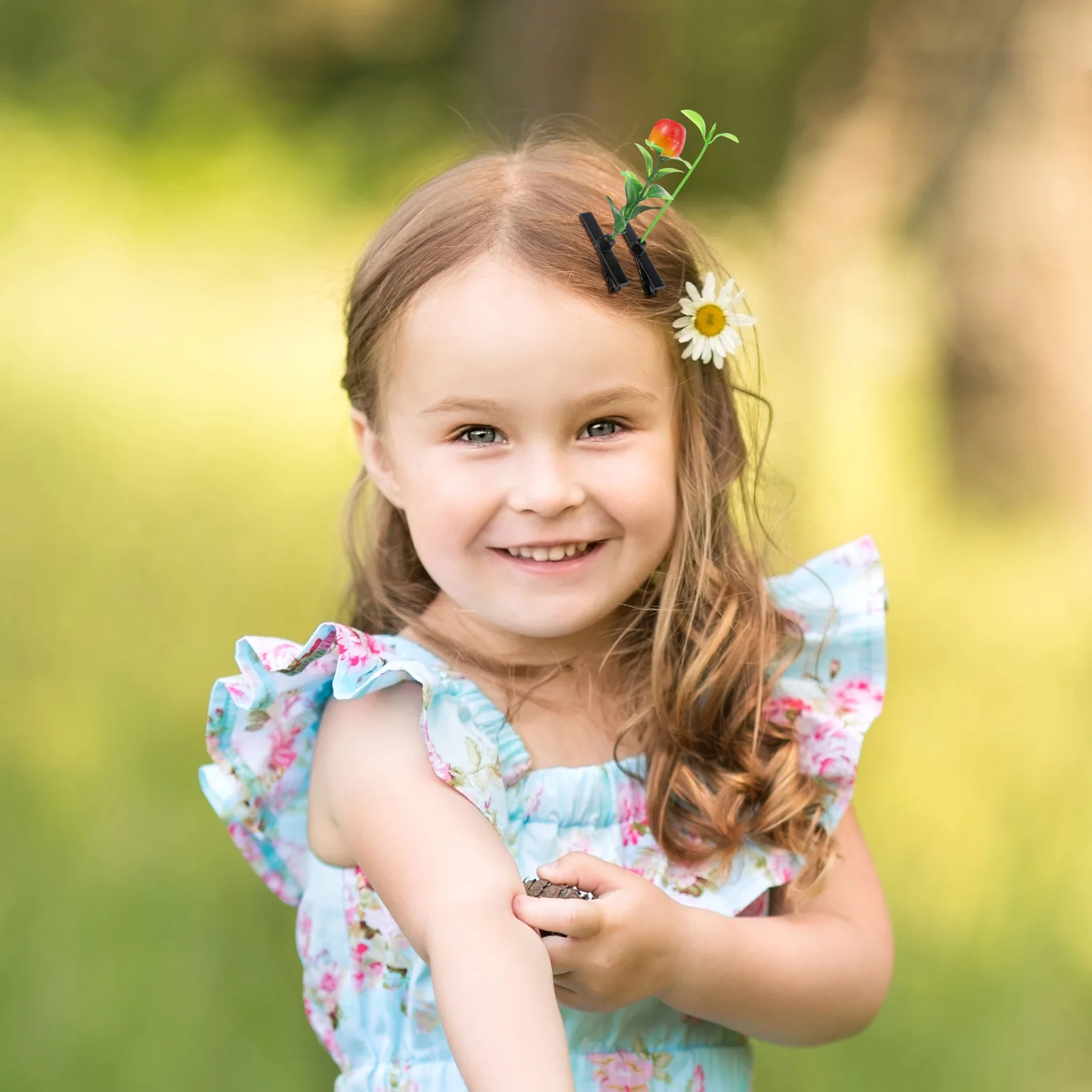 

28pcs Simulation Plant Hair Clips Green Leaves Mushrooms Fruits Girls Accessories Travel Shopping Activities PP Iron Material