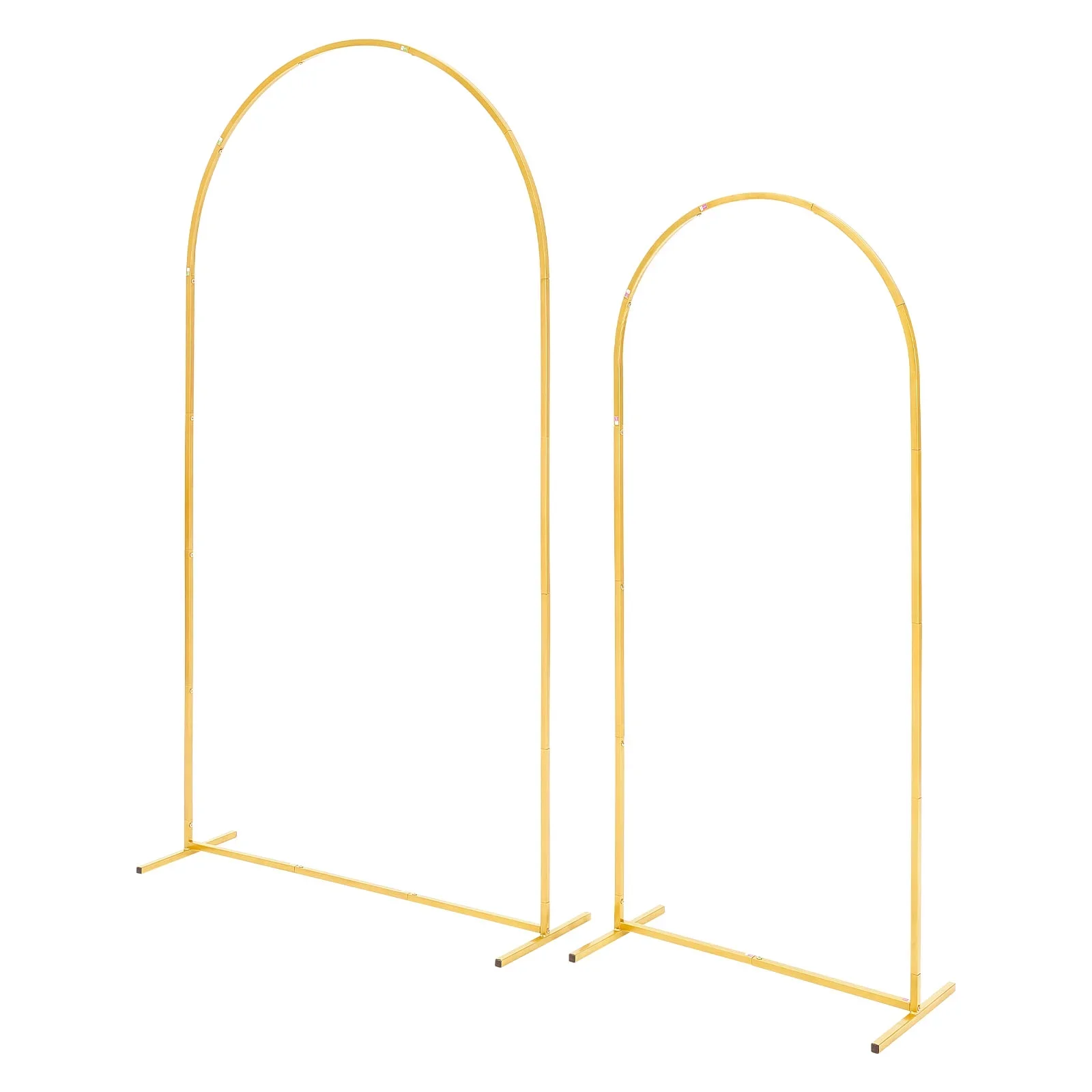 

Set of 2 Gold Metal Arch Backdrop Stands, 7.2 ft and 6 ft, Durable and Sturdy Frames, Easy to Assemble and Portable, Perfect for Weddings, Birthdays, Graduations, Holiday Parties, Ceremonies, and Indoor or Outdoor Celebrations, Ideal Decorative Stand for