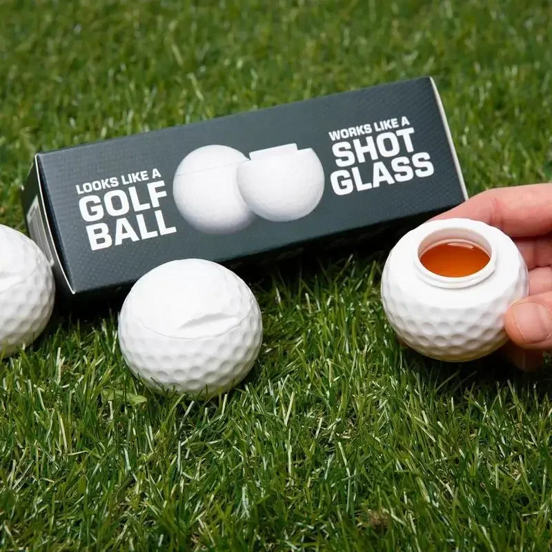 

3Pcs Golf Ball Shaped Shot Glass Washable Reusable Wine Cup Plastic Shots with Lid Party Favors Decoration for Birthday Parties