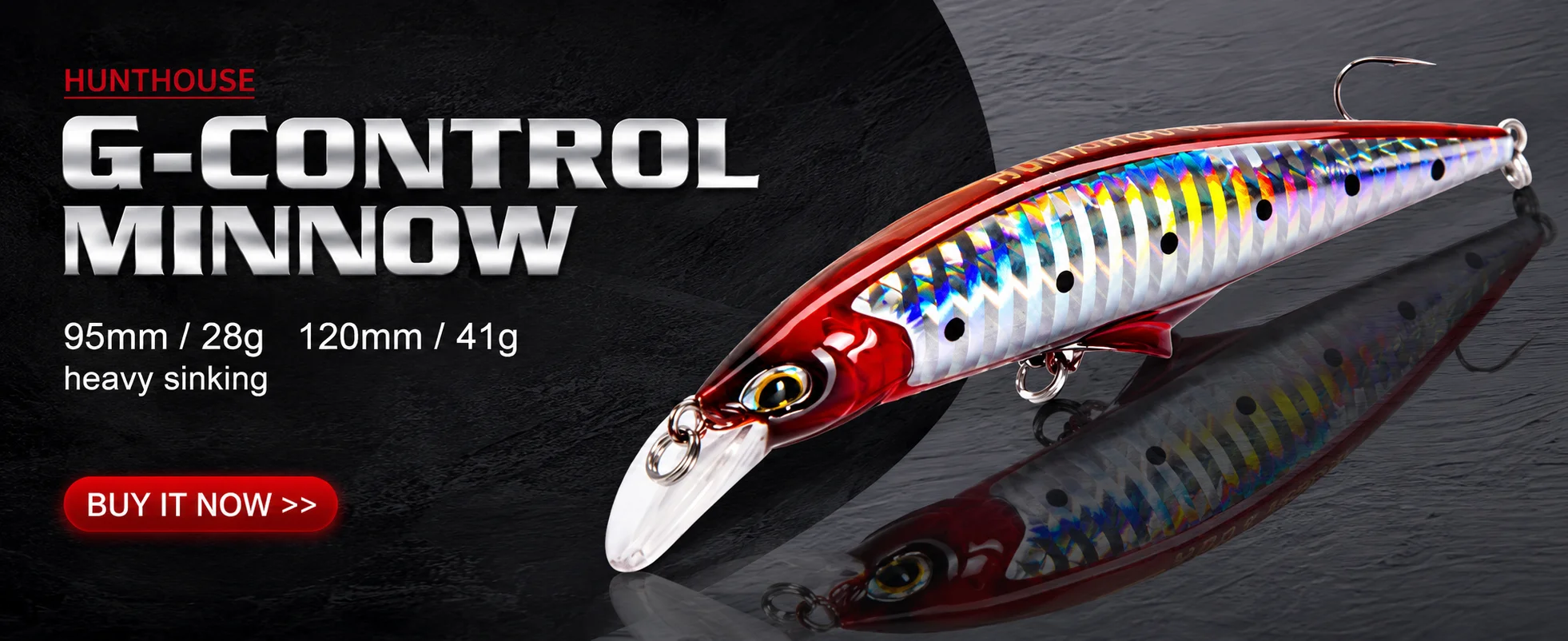 Hunthouse Floating Minnow Angelköder Sound Edition Hartköder 125mm 20g Weitwurf-Wobbler Jerkbit für Hecht- und Barschangeln – Detail 1