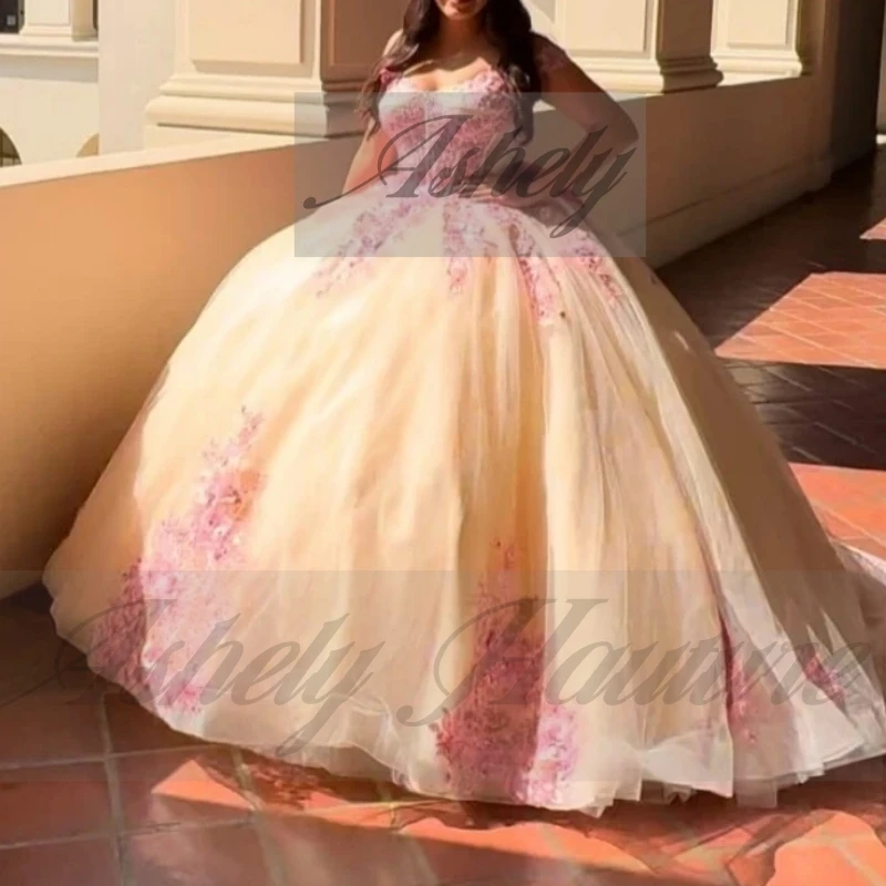 A3687 Meksykańskie Sukienki na Sweet Sixteen Wysokiej Jakości Suknia na Przyjęcie Urodzinowe Kokarda Specjalna Okazja Quinceanera vestidos de gala Szyte na Miarę