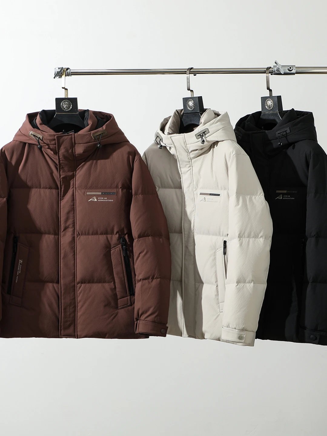 

Мужская зимняя пуховая куртка 90 Du: ветрозащитная, водоотталкивающая, универсальная, теплая, уютная, с длинными рукавами, на молнии, стандартный крой