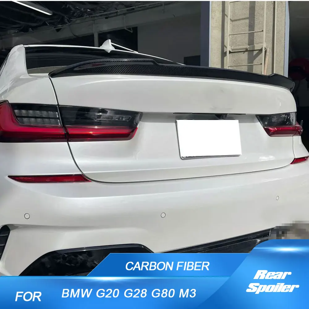 

Задний спойлер для BMW 3 серии G20 G28 G80 M3 2018-2023, автомобильный задний спойлер багажника из углеродного волокна, заводской магазин