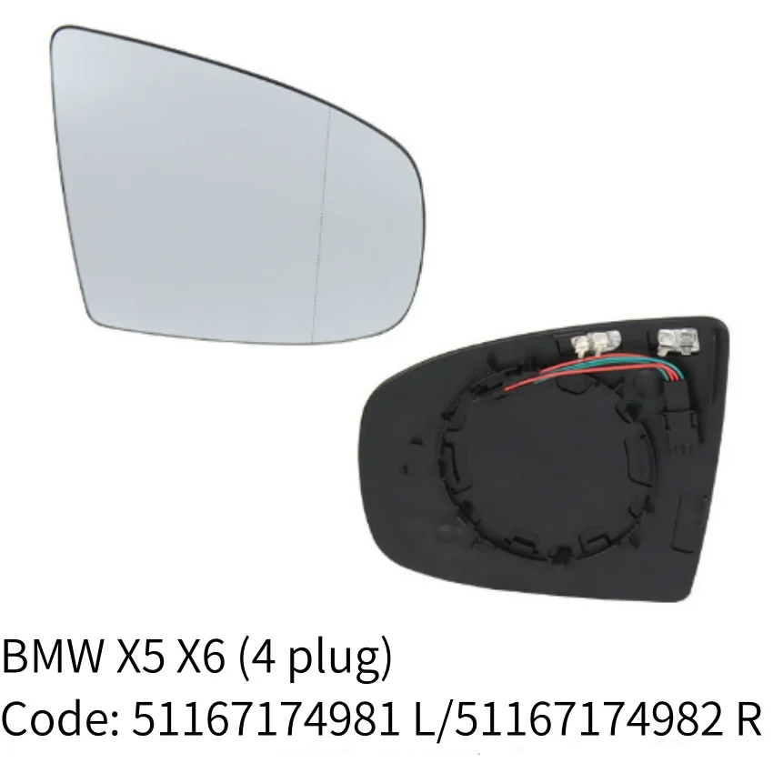 NEW 51167174981 L 51167174982 R Driver&Passenger Side Car Rear View Mirror Assy Lens Glass For 2006-2014 BMW X5 X6