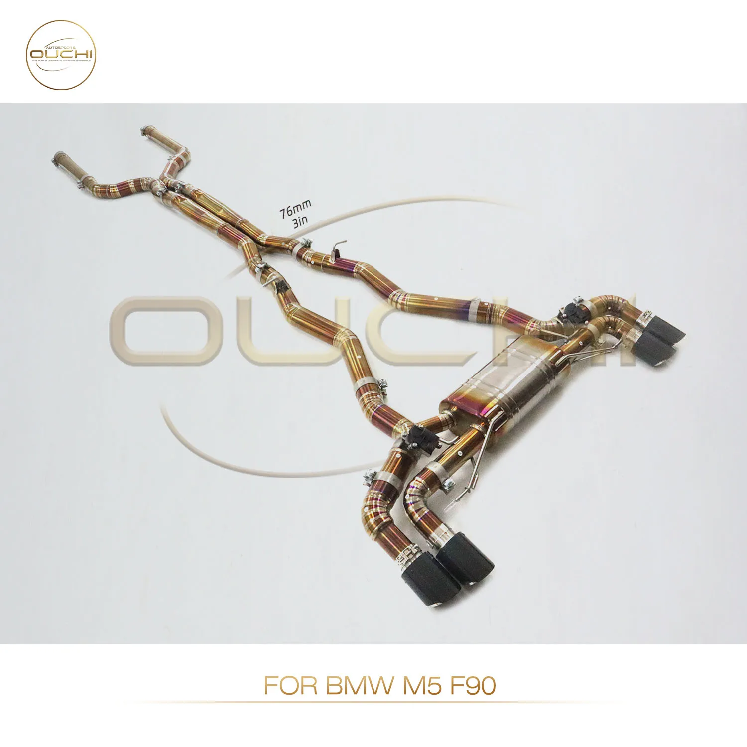 

OUCHI Factory Direct Sales TC4 Catback for BMW M5 F90 Easy Install Electronic Valve Exhaust Tips X-Pipe Design