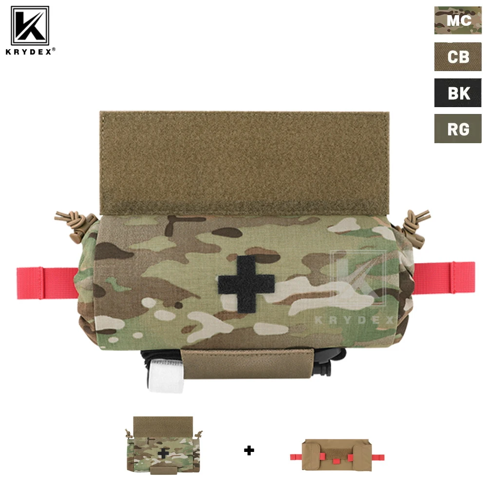 KRYDEX Tactical Roll Up Medic Pouch First Aid Trauma EMT IFAK Organizer Pouch Drop Dump Pouch for Vest Chest Rig Outdoor Gear