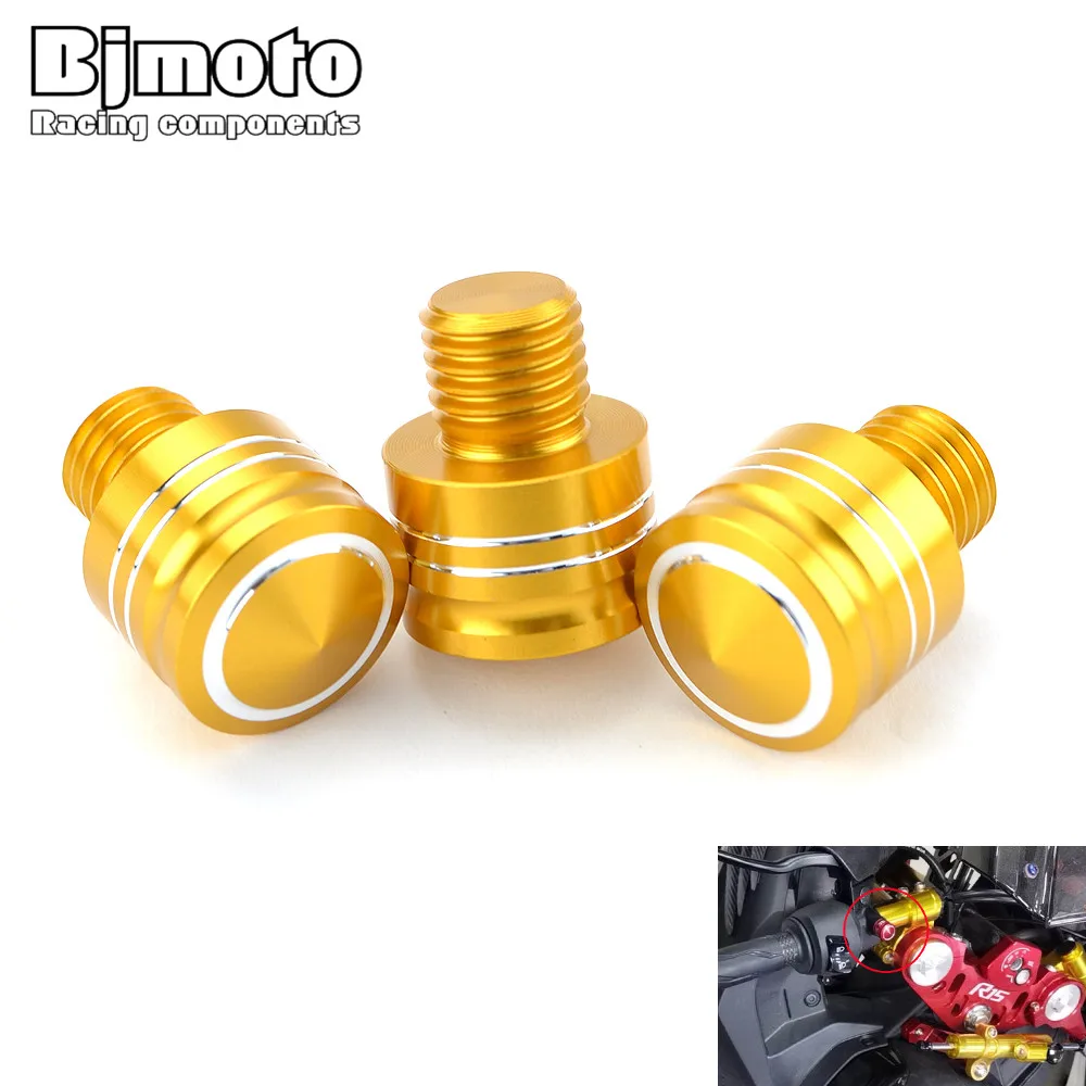 BJMOTO Motorcycle Rearview Mirror Thread Adapter Bolt M10 Side Mirrors Hole Plugs Cap 2 pcs Right-hand 1 pcs Left-hand