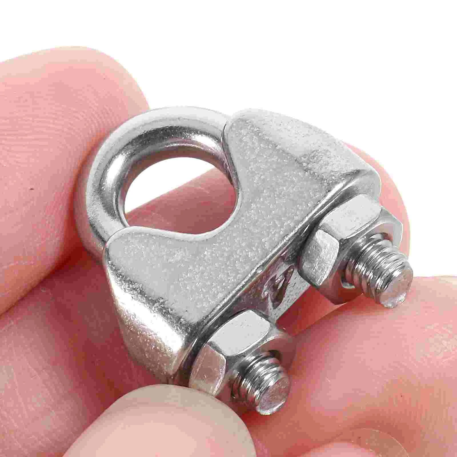 20 Pcs Cable Clamp Wire Rope Fasteners Stainless Steel Clip Clamps For Cables Thimble