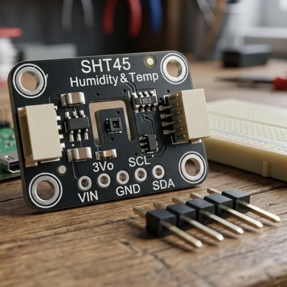 SHT45 I2C-Compatible Sensor Module Designed for Seamless Integration with Microcontrollers and Single-Board Computers