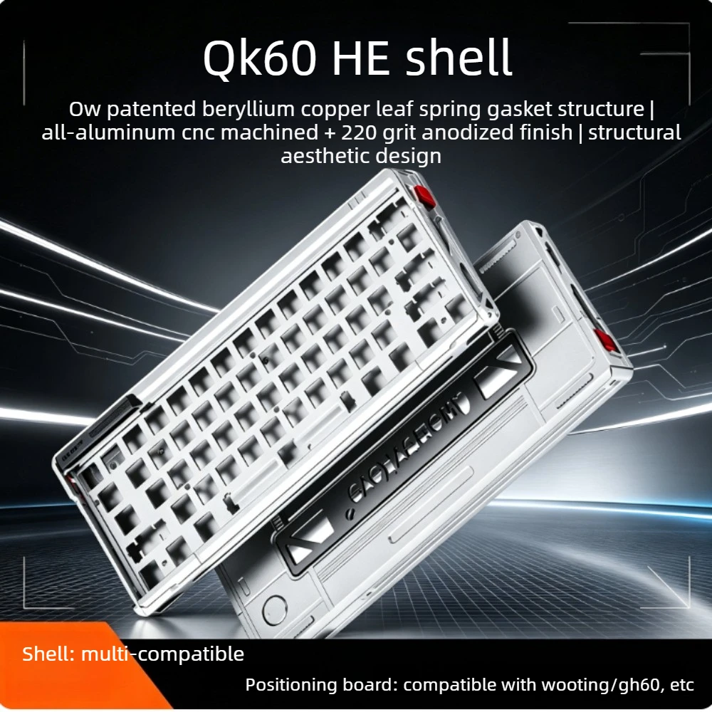 Gaming Keyboard Ergonomics - QK60HE Aluminium-Tastaturgehäuse, individuell anpassbar, kompatibel mit