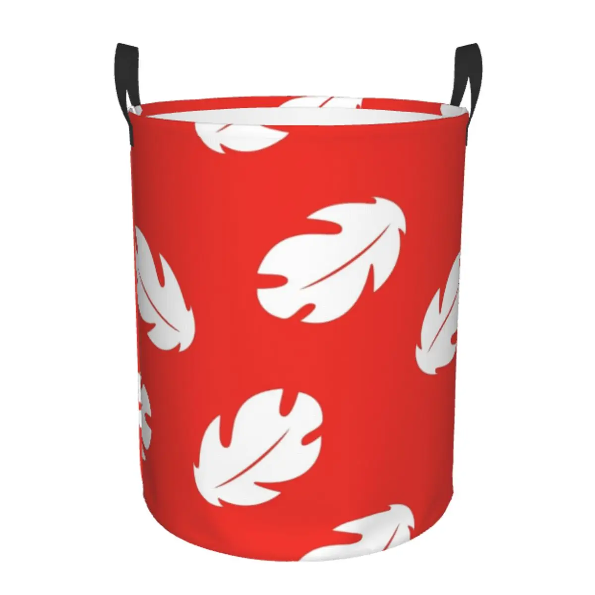 Round Single-Layer Dirty Clothes Basket Stitch Space-Saving Laundry Hamper with Sturdy Handles for Easy Carrying