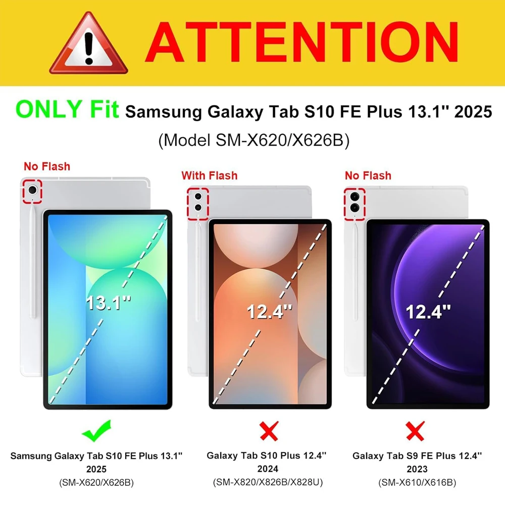 Case for Samsung Galaxy Tab S10 FE Plus 13.1 lnch,Detachable Tablets Keyboard Cover for Tab S10 FE+ 13.1 Inch Case Funda