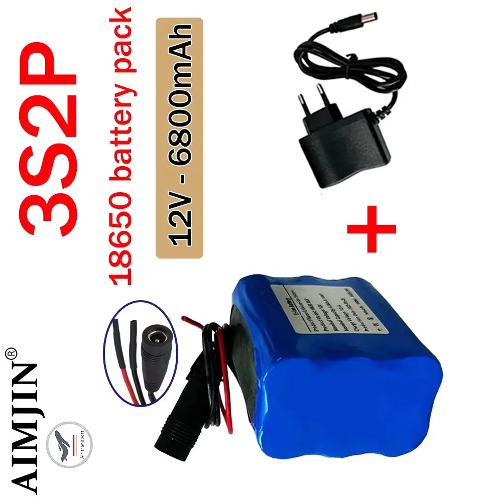 

3S2P Rechargeable Lithium-ion Battery Pack 12V 6800mAh 18650 Battery + 12.6V charger