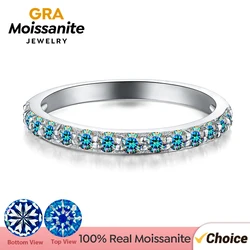 GRA Real Moissanite Diamond Solitaire Stackable Rings for Women 925 Sterling Silver Wedding Band Trendy Fashion Fine  Jewelry