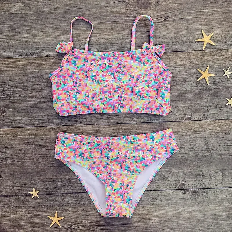 Girls Bikini Cute Flamingo Print Two Piece Beachwear Child Split Swimwear Swimsuit Baby Bathing Suit For Kids Baby Girls Biquini