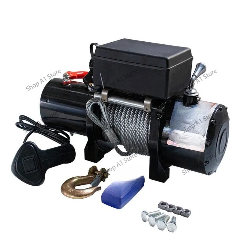 12V 1100W Electric Hoist 3000 Lbs Capacity Horizontal Winch Motor for Car Traction