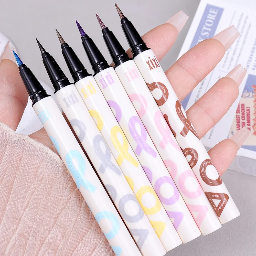 Waterproof Punk Metal Pearl Diamond Eyeliner Lasting Glitter Pink Purple Silver Blue Color Eye Liner Eyeshadow Pencil Eye Makeup