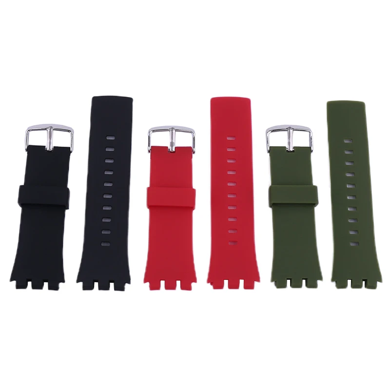 

Men's silicone watch band Compatible for Swatch touch surb100 surw100 watch strap Student women's sport wristband accessory 24mm