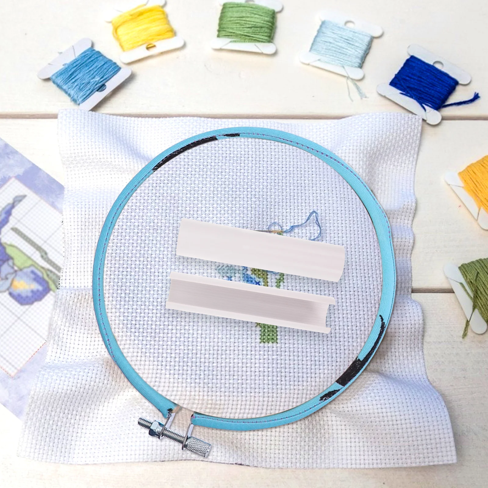 

10pcs Cross Stitch Frame PVC Plastic Buckle Adjustable Embroidery Hoop 10cm Length Stable Support Craft Supplies