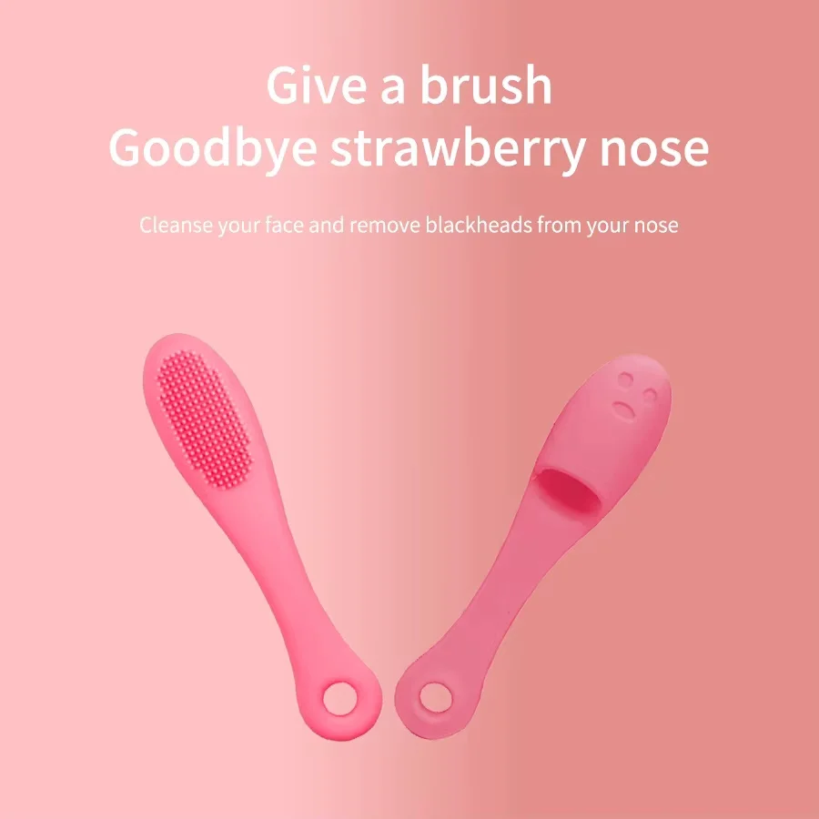 1PC Silicone Nose Brush Facial Pore Cleaner Portable Blackhead Double-sided Massage Brushes Beauty Cleaning Tool Facial Nasal Scrub
