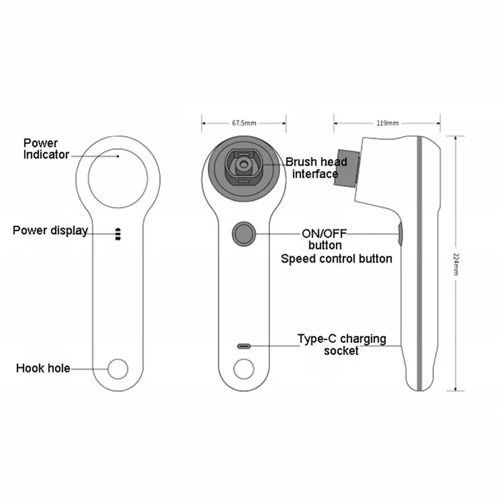 Wireless Electric Cleaning Brush Household Cleaning Tools USB Charging IPX7 Waterproof Multifunctional with 4 Brush Heads