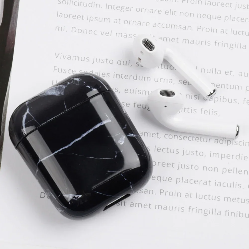 Caso de fone de ouvido de mármore casca dura capa protetora para airpods 1/2/3 pro proteção contra choque poeira caso do fone de ouvido para airpod