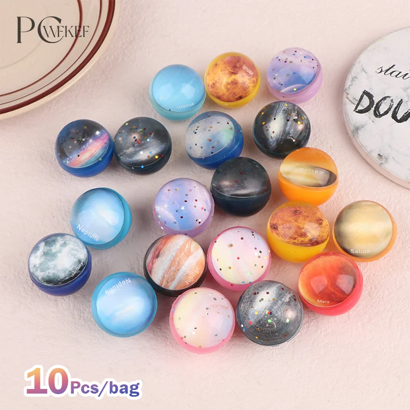 

10Pcs Children Planet Bouncy Ball Toy Starry Sky Elastic Rubber Solid Jumping Ball Kids Party Toys Gift