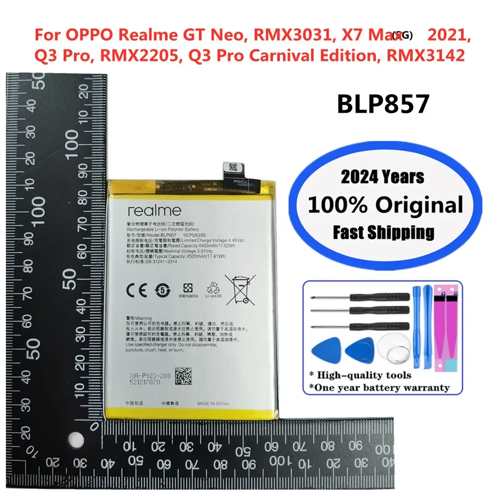 BLP857 Original Battery For OPPO Realme GT NEO / Realme Q3 Pro Carnival Edition X7 Max 5G RMX2205 RMX3142 RMX3031 Phone Battery