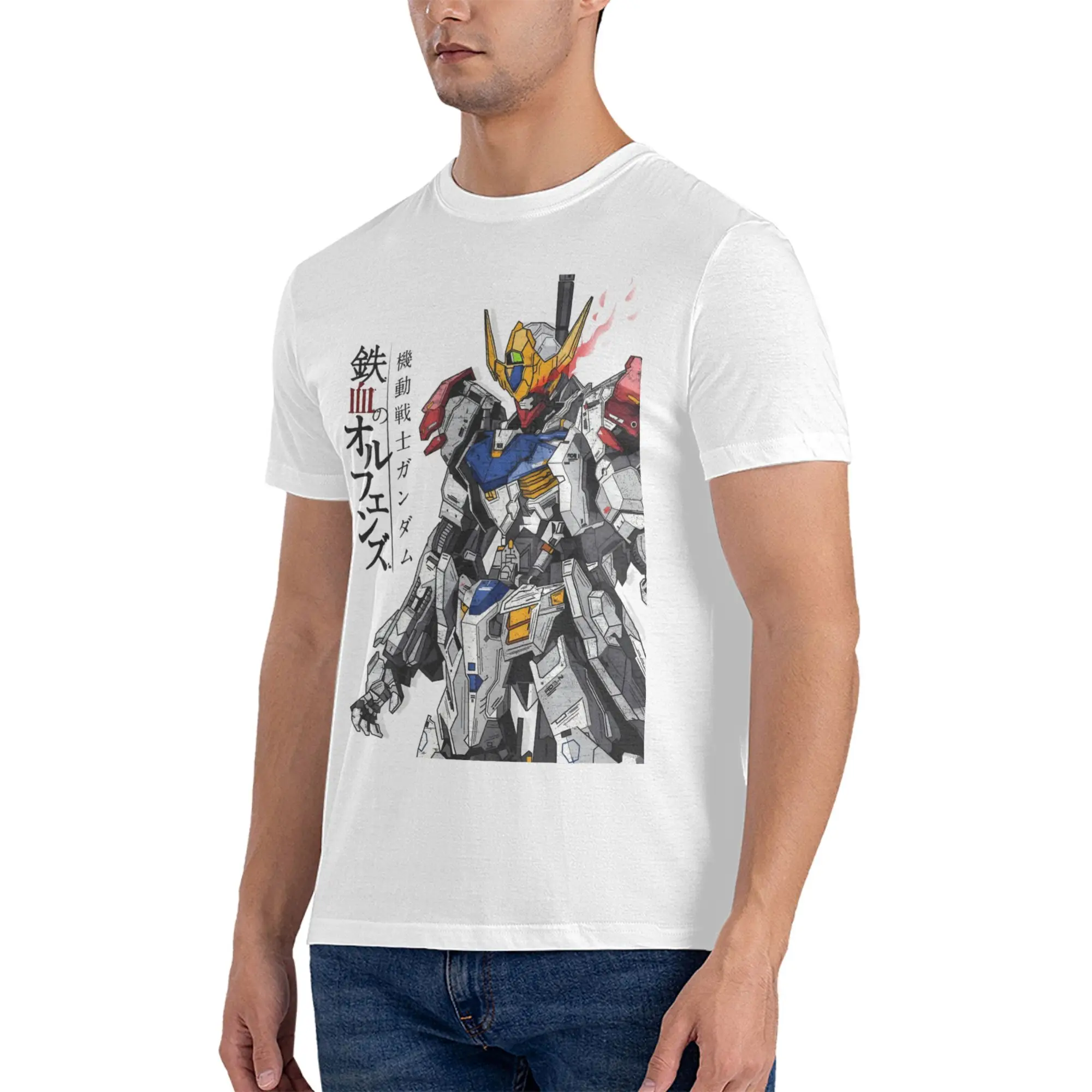 Camiseta Mecha Robot Anime Gundam Freedom para hombre, camiseta de manga corta, ropa de calle, Camisetas holgadas de algodón puro de verano