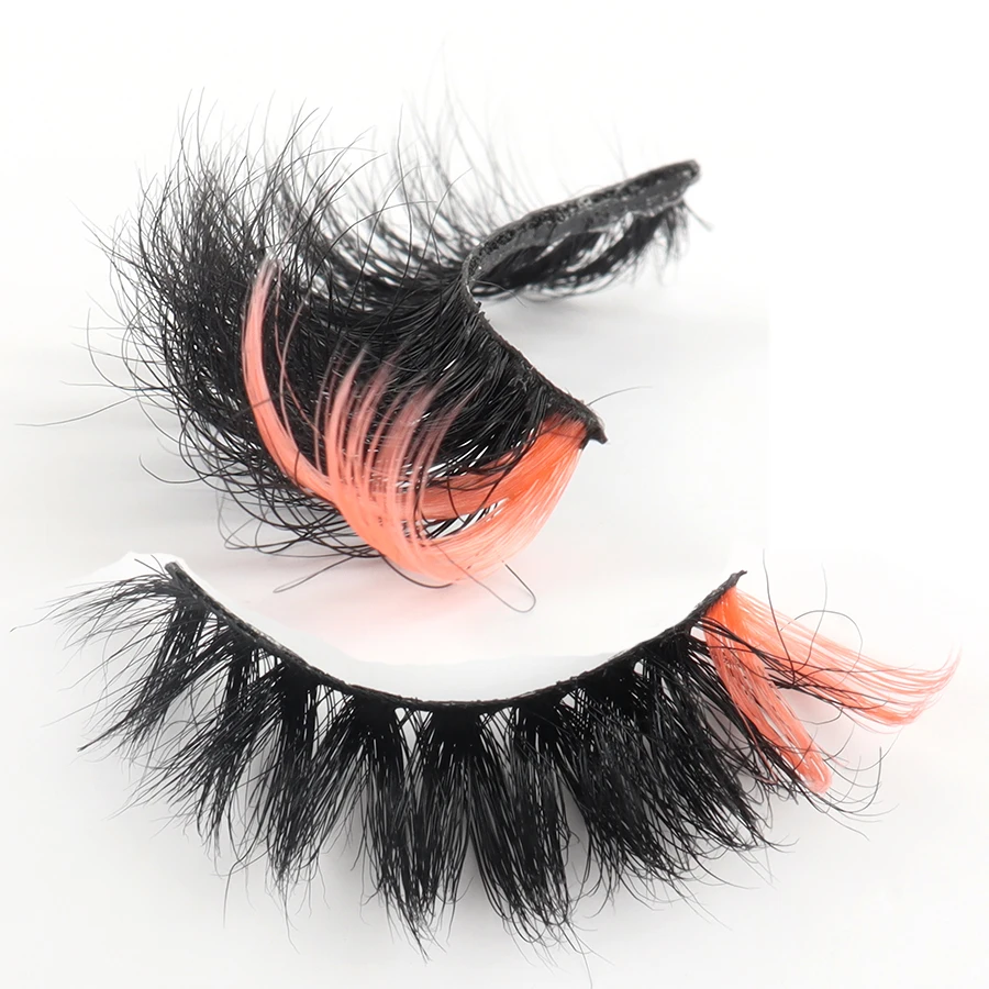 3D Color Mink Lashes Wholesale 5/10/20 Colored Eyelashes Luxury Dramatic 100% Cruelty Free In Bulk Colorful false lashes 25mm