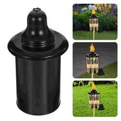Recipiente de combustible para antorcha, soporte de Metal exterior, reemplaza accesorios de antorchas de bambú, suministros de hierro
