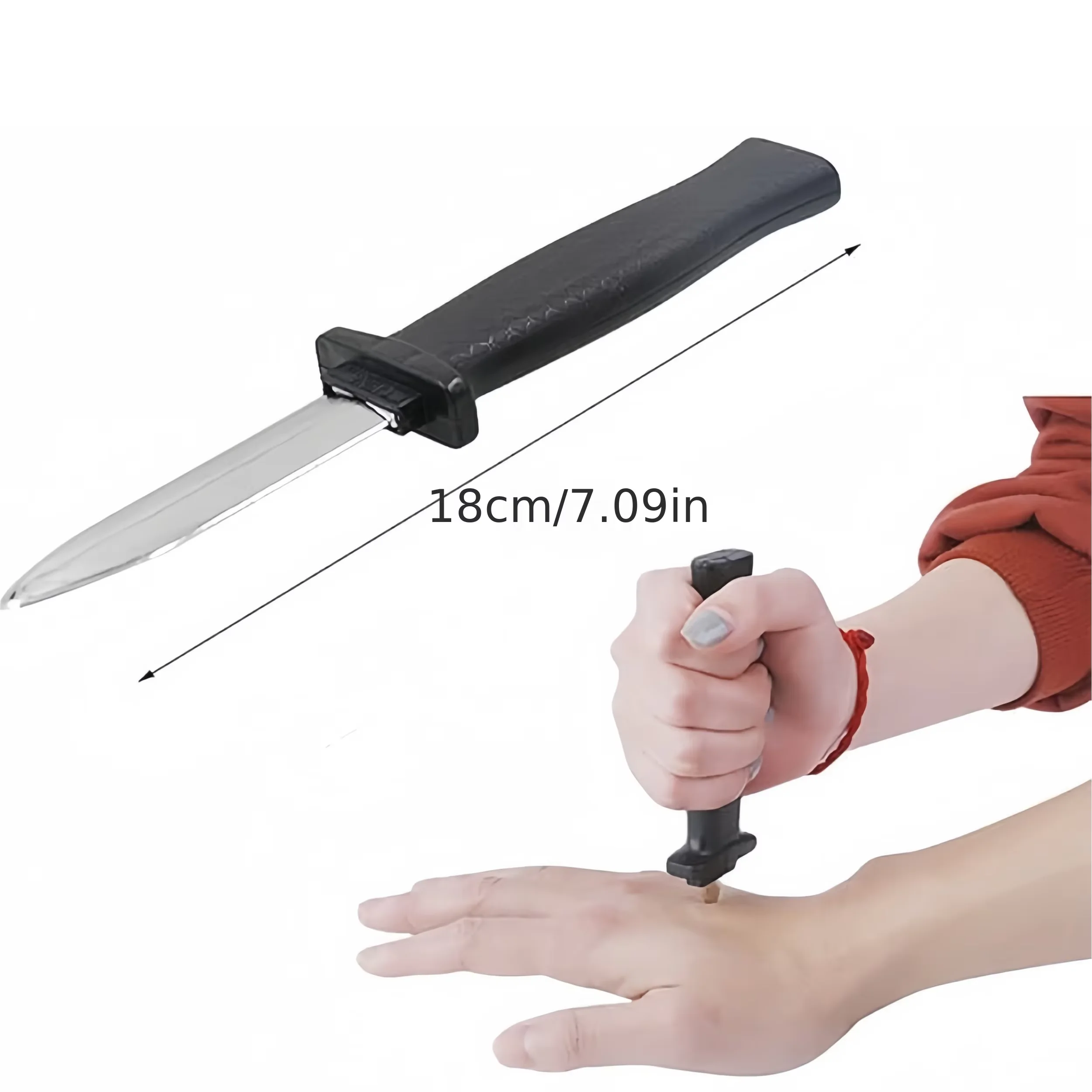 Retractable Fake Knife - Adult Plastic Magic Prank Toy for Jokes Scary Tricks & Halloween Props Realistic Toy