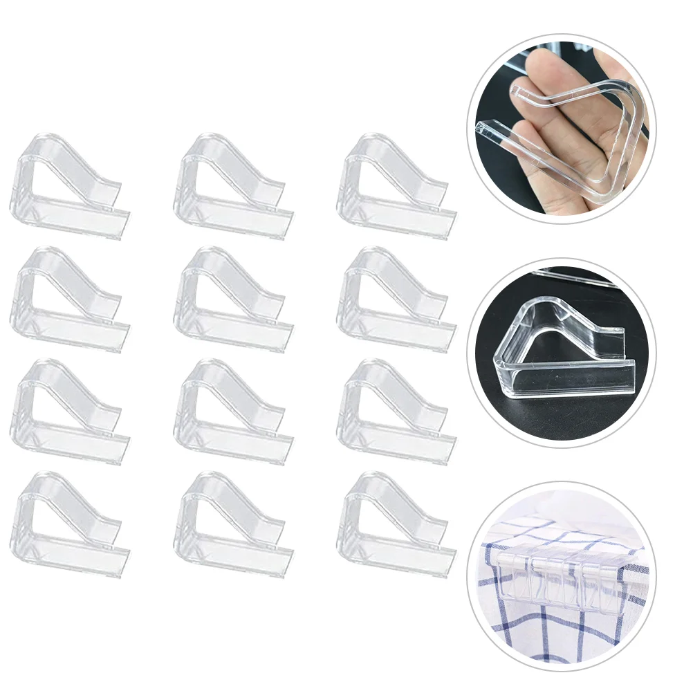 

12 Pcs Transparent Tablecloth Clip Clips for Party Fixing Acrylic Cover Outdoor Round Tables Clamps Clear Picnic