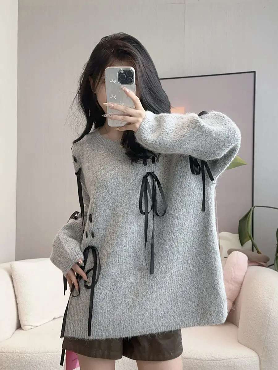 

Sweaters Jumpers Pullovers Women Cheap Cotton Faded Wash Y2K Vintage Baggy Casual Alternative Grunge Street Urban Cool Thermal