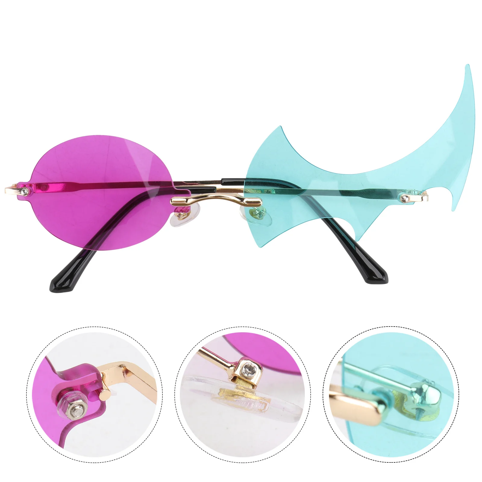 

Sunglasses Fashion Party Decorative Square Flame Fire PC and Metal Photo Prop Man