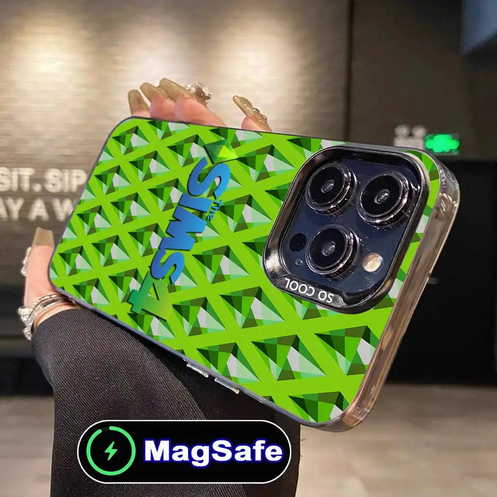 لعبة S-Sims جراب هاتف آيفون 16 15 14 13 12 11 X XR XS 8 7 Pro Max Plus MagSafe ملون جميل الهواتف المحمولة الذكية #3
