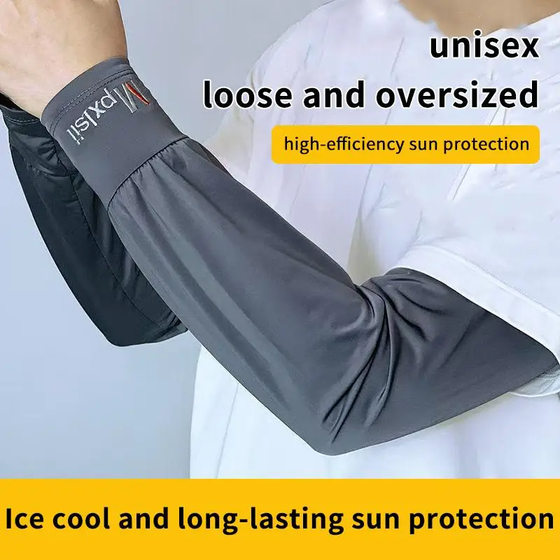 

〔BGS3〕Ice Silk Breathable Sun Protection Arm Sleeves Quick Drying Loose For Cycling Driving Fishing Men Women Arm Cover