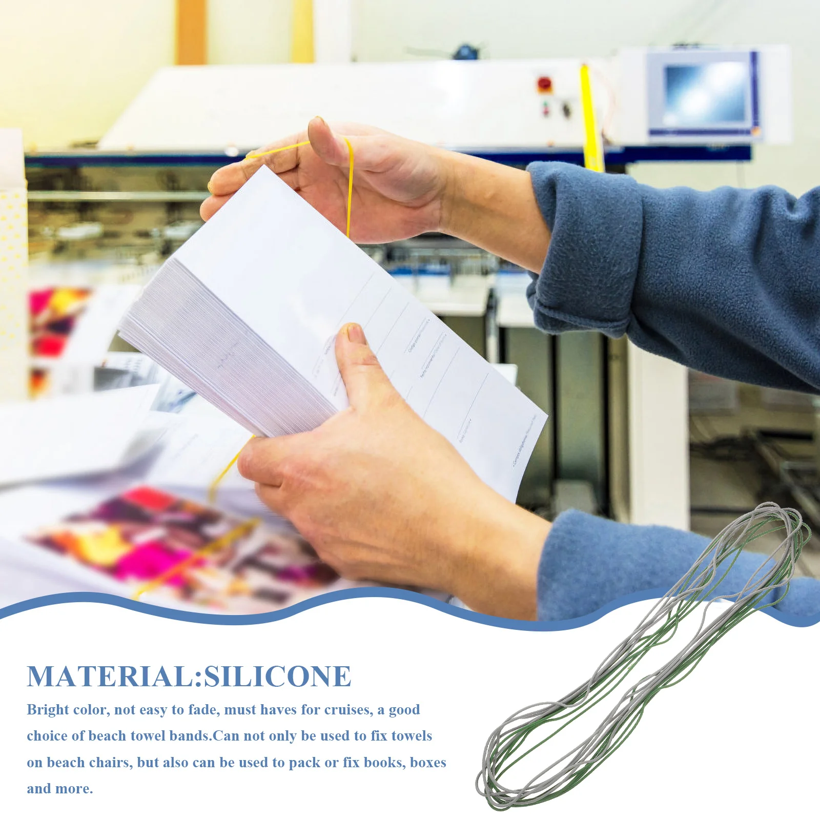 

10Pcs Silicone Beach Towel Bands Elastic Strap for Chairs Cruise Ship Essentials Fixing Towels Books Boxes Reusable Bright