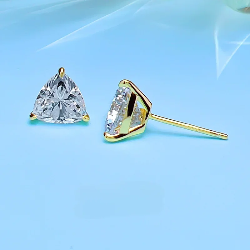 925 Silver High Carbon Diamond Earrings Brand New Super Bright Summer Small and Exquisite Earrings Wedding Jewelry