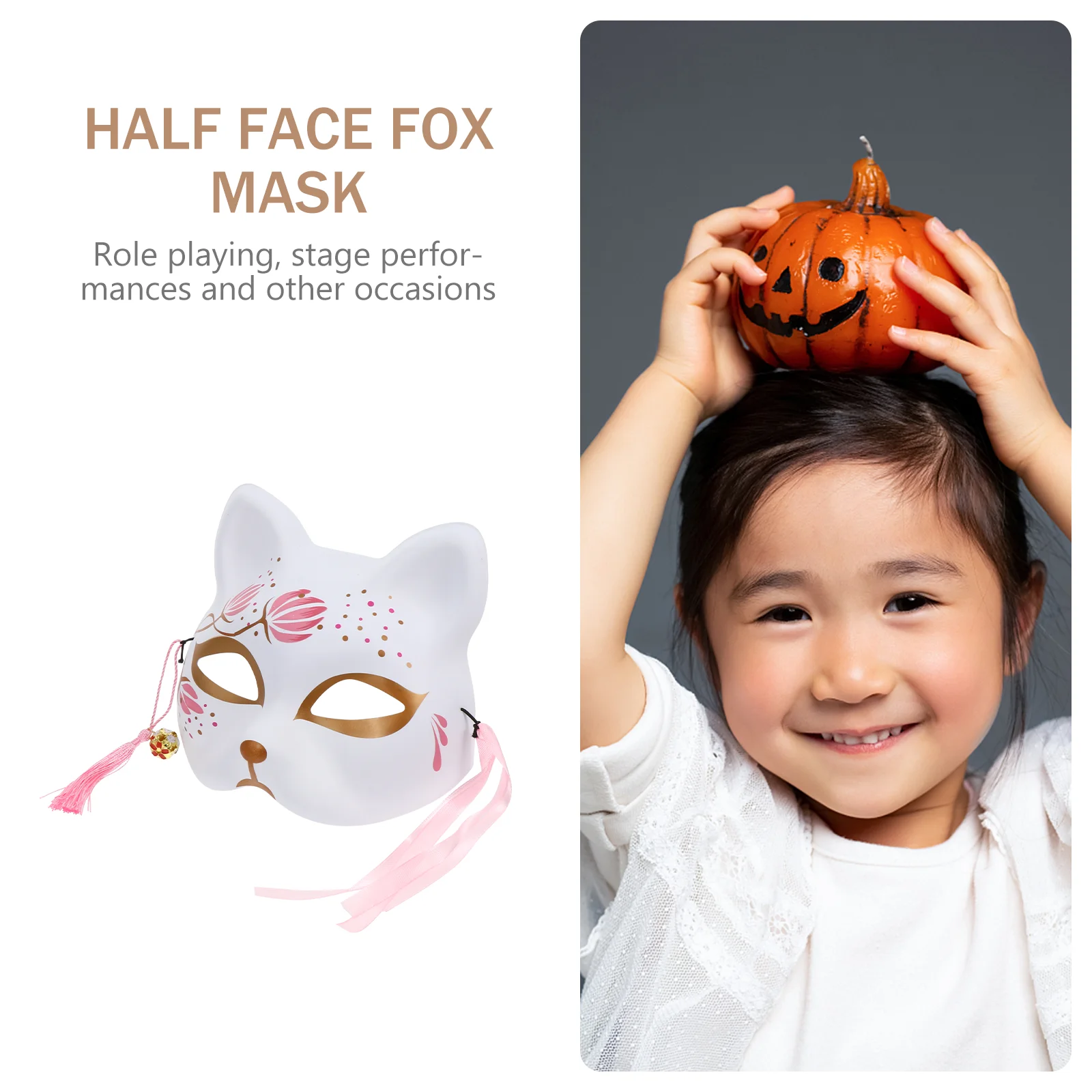 Maschera di volpe Maschere Costume cosplay Mezza maschera per il viso Halloween