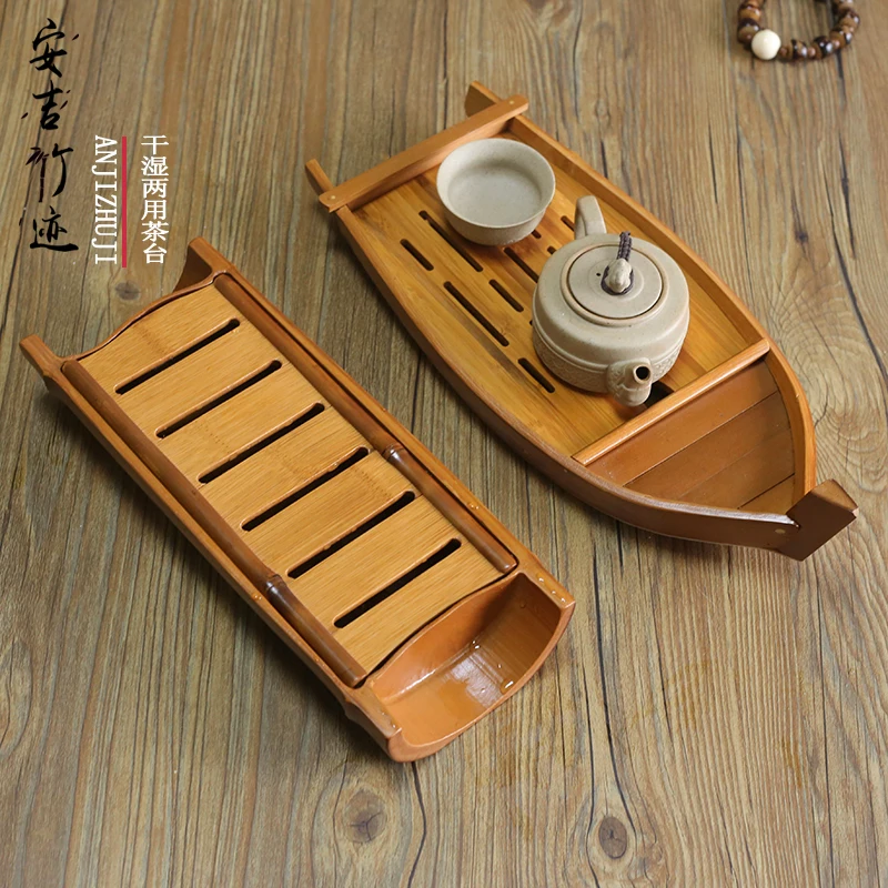 

Creative Bamboo Tea Tray, Mini Japanese Kung Fu Board, Water Storage Tray for Tea Ceremony, Room Dry Bubble Table