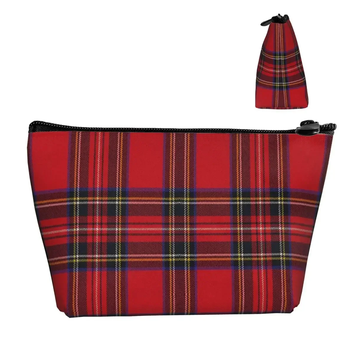 Traditional Royal Stewart Scottish Tartan  Makeup Bag Zipper Bag Cosmetic Case Portable Organizer For Women Ladies Gift
