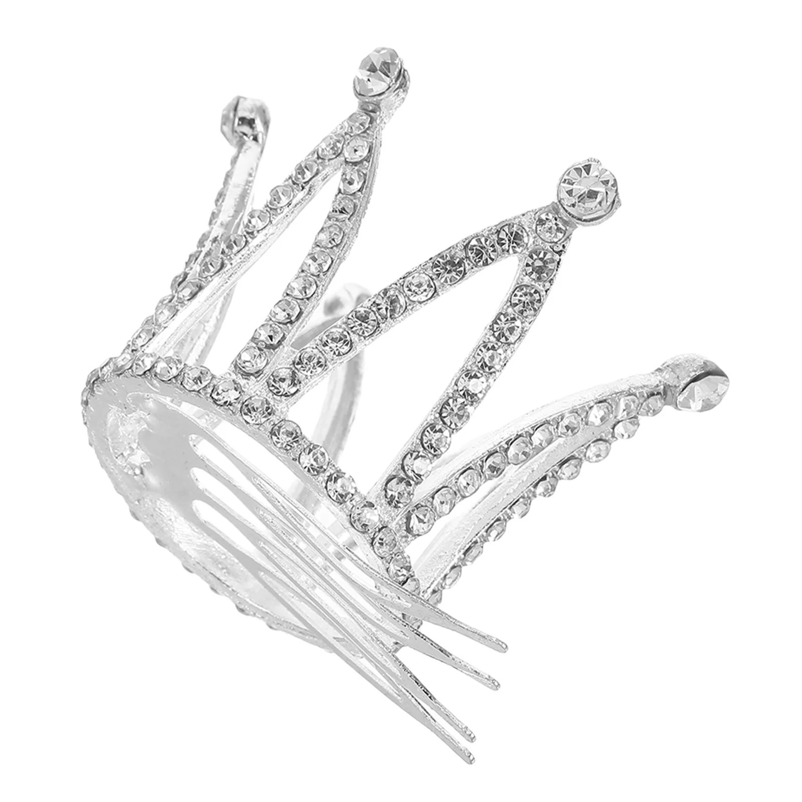

Children Flower Girl Crown Rhinestone Hairband Silver Alloy Diamond Look Wedding Engagement Party Hair Clip Barrettes Hair Loop