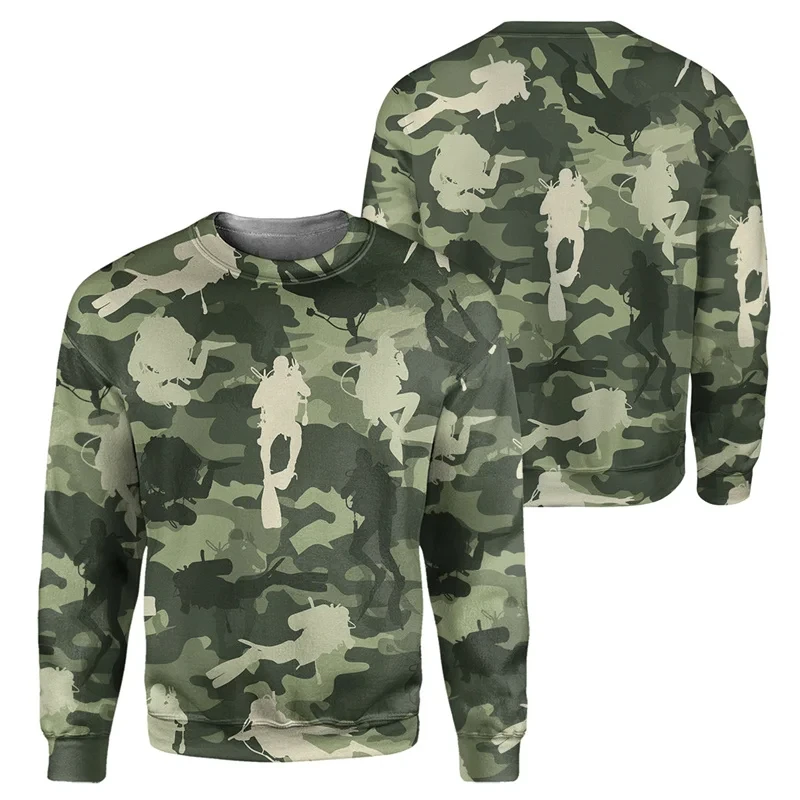 

Rabbit Horse Elephant 3D Print Sweatshirt Men Camouflage Animals Casual Pullovers Streetwear Male Round Neck Long Sleeve Hoodies