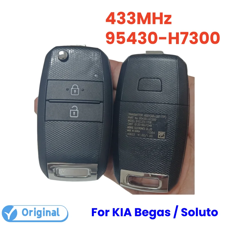 Peter-key 2022 Genuine Flip Key 433MHz 47 chip 95430-H7300 For KIA Begas / Soluto with emergency key 8199681996 B50000